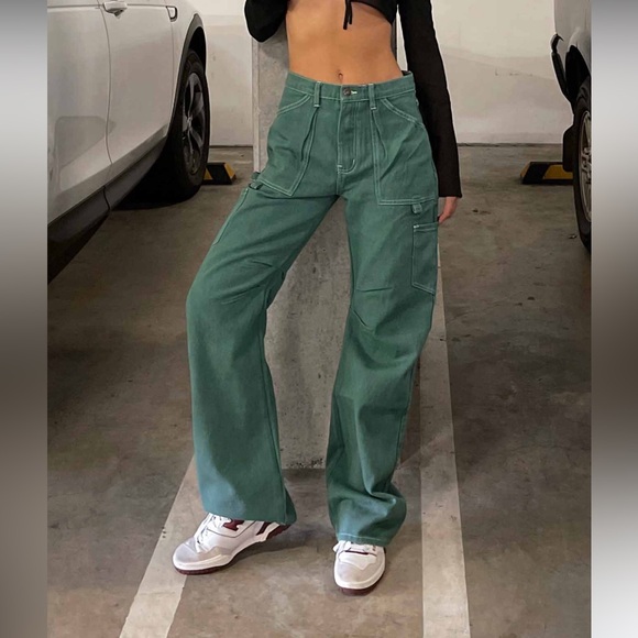 Lioness green Miami nice cargo Denim Pants - Picture 1 of 5